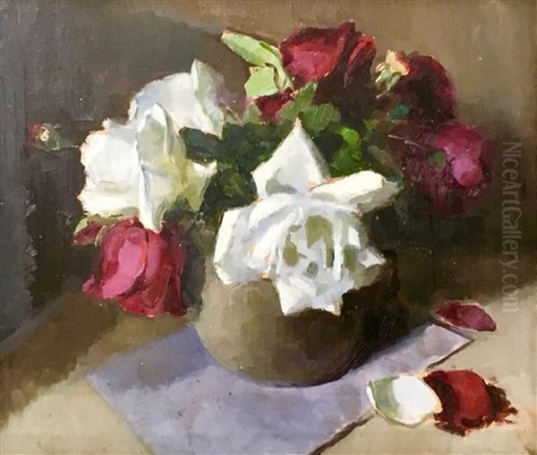 Still Life, Roses Oil Painting by Alice F Whyte