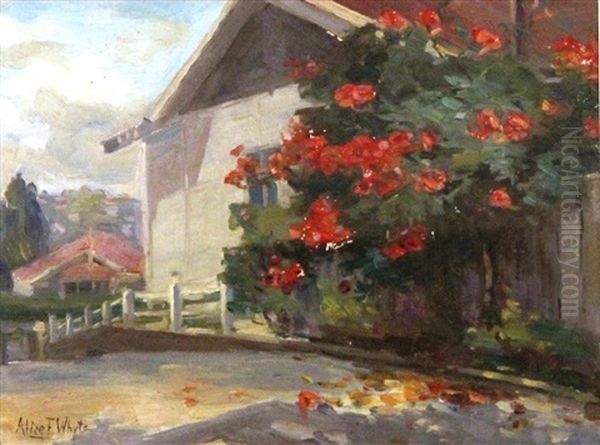 House In Landscape Oil Painting by Alice F Whyte