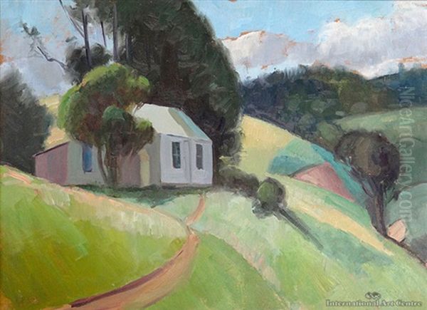 Cottage, Mahurangi Oil Painting by Alice F Whyte