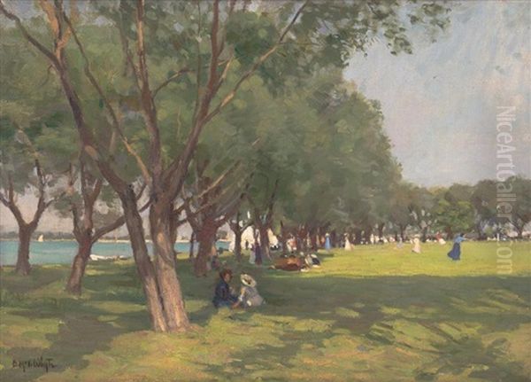 Perth Foreshore Oil Painting by Duncan Mcgregor Whyte