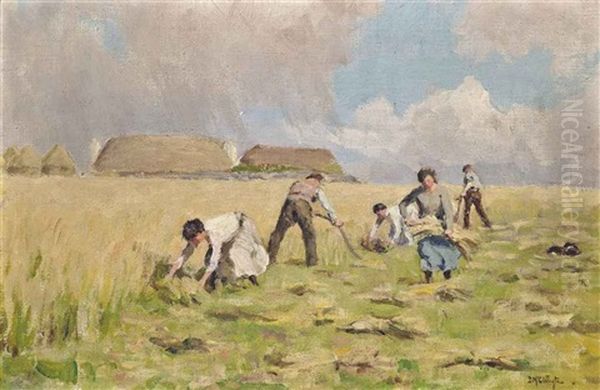 The Crofters Harvest Oil Painting by Duncan Mcgregor Whyte