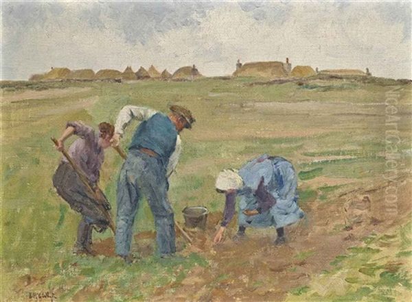 Digging Potatoes Oil Painting by Duncan Mcgregor Whyte