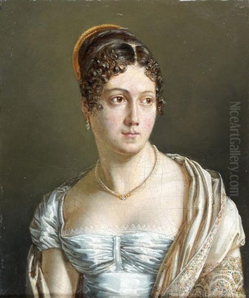 Portrait Presume De Madame De Remusat Oil Painting by Jean Baptiste Joseph Wicar