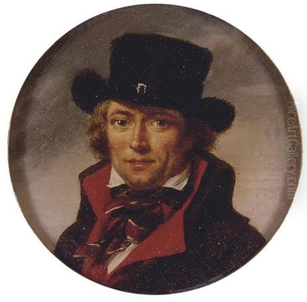 Portrait Of A Man (self Portrait?) Oil Painting by Jean Baptiste Joseph Wicar