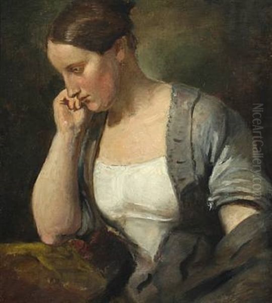 Meine Frau Oil Painting by Adolph Friedrich Georg Wichmann