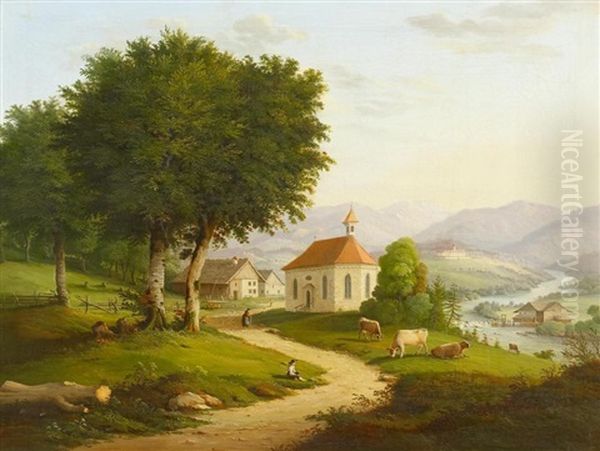 Partie Im Salzburger Land Oil Painting by Balthasar Wichmann