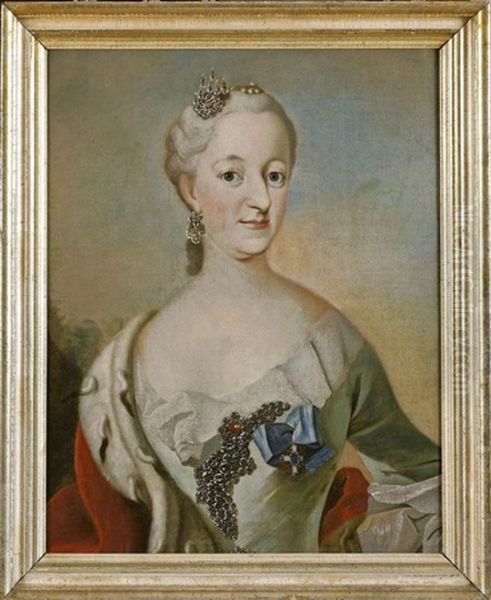 Sophie Magdalene Von Brandenburg-kulmbach Oil Painting by Peder Wichmann