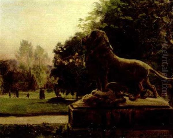 Le Lion De Luxembourg Oil Painting by Robert J. Wickenden