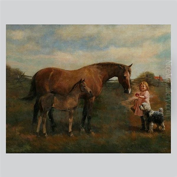 Feeding The Horse Oil Painting by Paul Giovanni Wickson