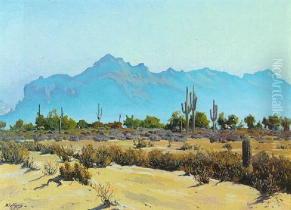 Superstition Mountains Oil Painting by Gunnar Widforss