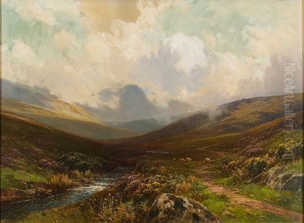 A Dartmoor Valley Oil Painting by Frederick John Widgery