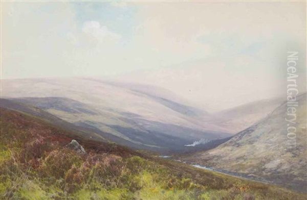 Dunkery Beacon From The Doone Valley, Exmoor by Frederick John Widgery