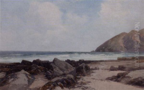 Lynmouth Bay And Foreland Point, North Devon Oil Painting by Frederick John Widgery