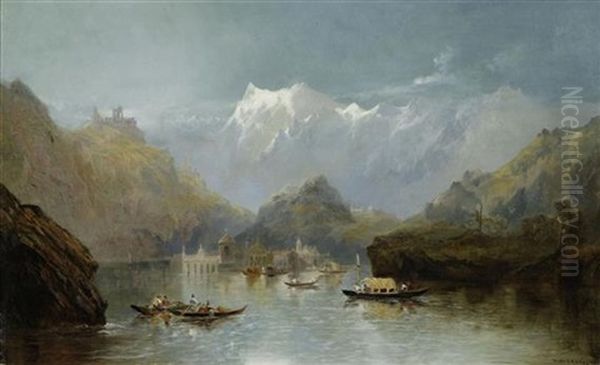 Fantasie Landschaft An Einem See by William Widgery