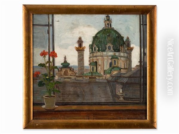 View Of St. Karl Church Oil Painting by Ludwig Wieden