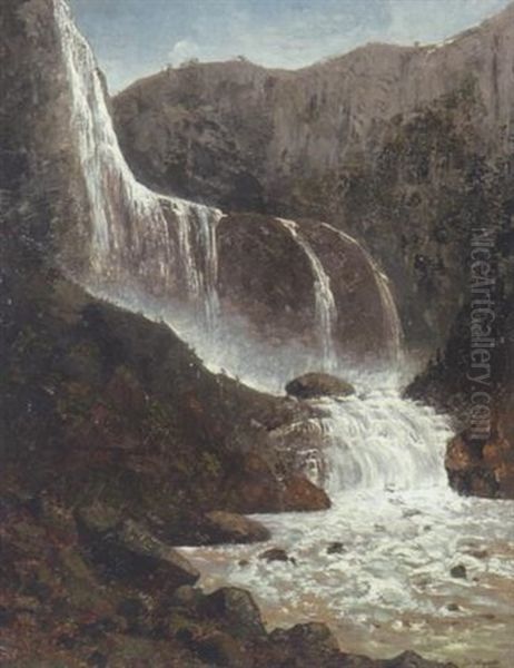 Die Iguazu-wasserfalle (brasilien) Oil Painting by Bernhard Wiegand