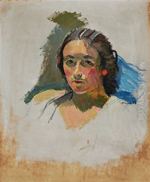 Portrait Anny Von Gonzenbach Oil Painting by Franz Wiegele