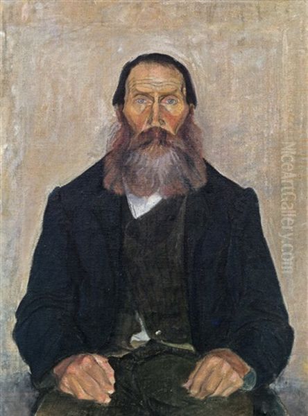 Bildnis Des Kleinbauern Lorenz Schwei Als Halbfigur Oil Painting by Franz Wiegele