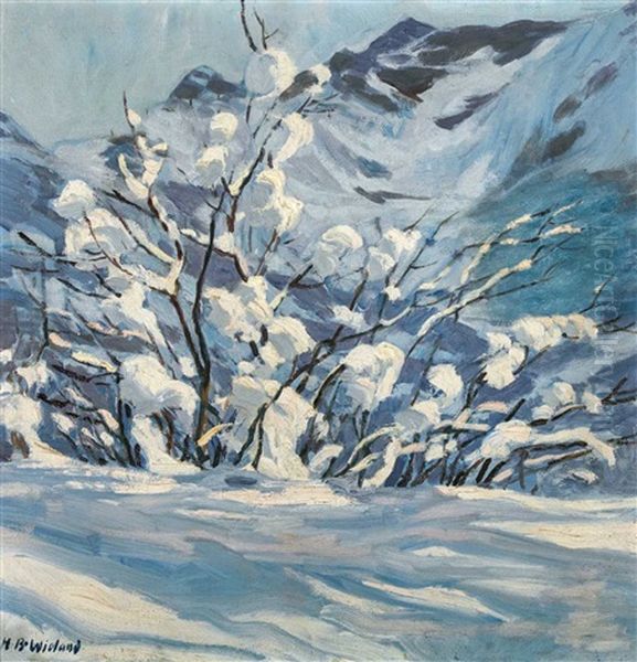 Winterlandschaft Oil Painting by Hans Beat Wieland