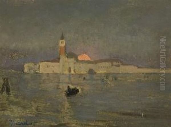 Insel In Der Lagune Von Venedig Oil Painting by Manuel Wielandt