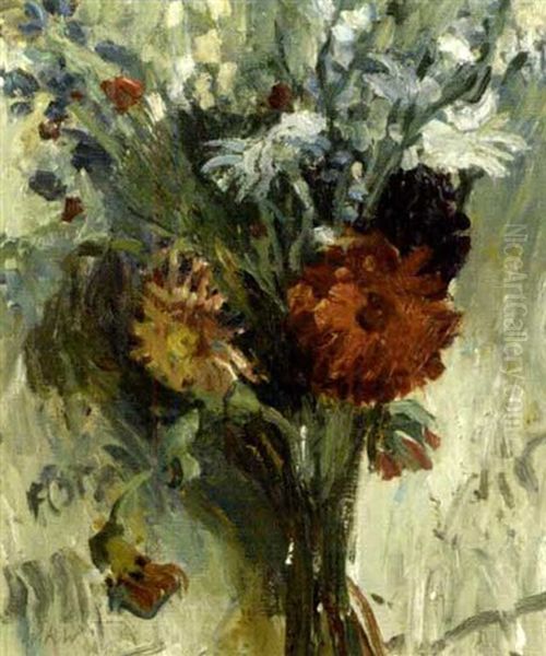 Sommerlicher Blumenstrauss Oil Painting by Walter Kurt Wiemken