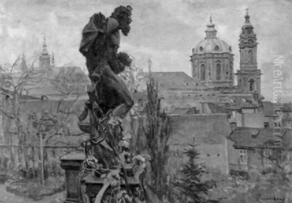 Ansicht Von Prag Oil Painting by Alois Wierer