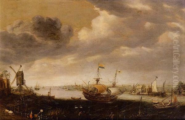 Veduta Del Porto Di Vlissingen Oil Painting by Cornelis Claesz van Wieringen