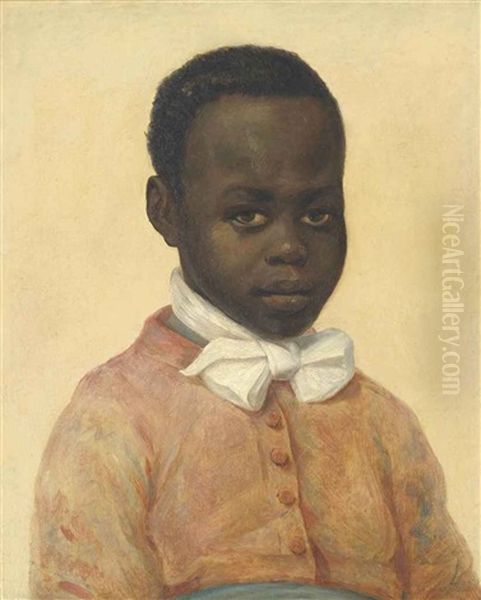 Portrait Of A Boy Oil Painting by Antoine Joseph (Antonie) Wiertz