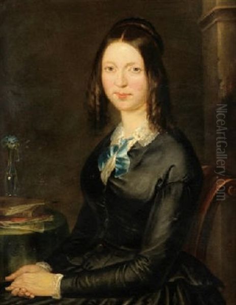 Portrait De Madame Ligy Oil Painting by Antoine Joseph (Antonie) Wiertz