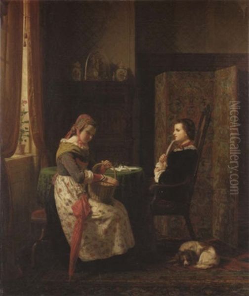 The Love Letter Oil Painting by Franz Wieschebrink