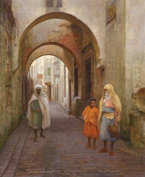 Strasse In Tunis Oil Painting by Franz Wiesenthal