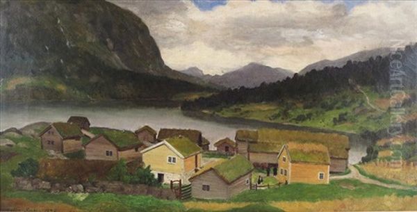 Holsendel In September Oil Painting by Anders Guttormsen Wigdahl