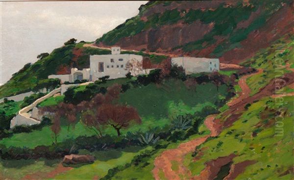 Moorse Villa In Andalusie Oil Painting by Derk Wiggers