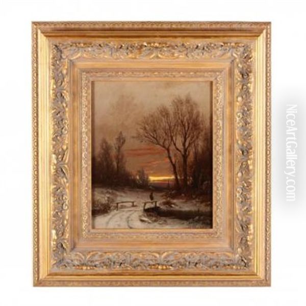 Winter's Eve Oil Painting by Carleton Wiggins