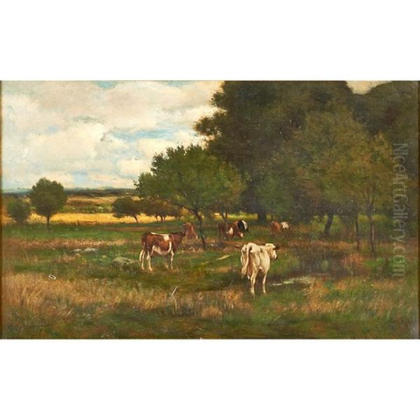 Landscape With Cows Oil Painting by Carleton Wiggins