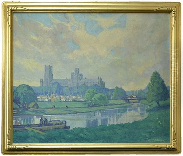 City By The Canal Oil Painting by Sidney Miller Wiggins