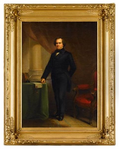 Portrait Of A Gentleman (frederick W. Lincoln ?) Oil Painting by Moses Wight