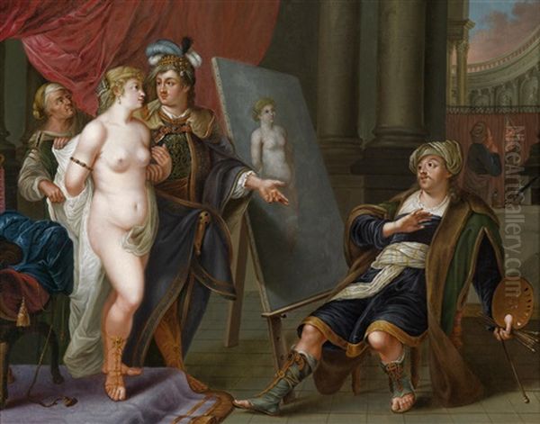 Apelles Die Hetare Kampaspe (pankaspe) In Gegenwart Alexanders Des Grosen Malend Oil Painting by Gerard Wigmana