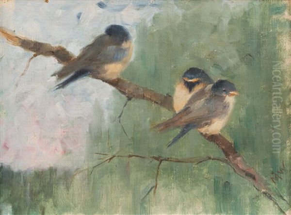 Birds Oil Painting by Maria Wiik