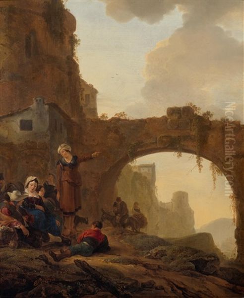 Reisende Auf Der Rast Oil Painting by Thomas Wijck