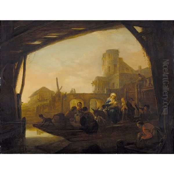 Flucht Nach Agypten Oil Painting by Thomas Wijck