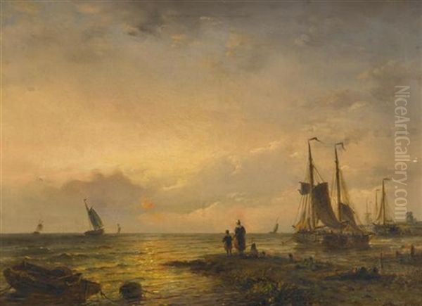 Sonnenuntergang Am Meer by Nicolaas Martinus Wijdoogen