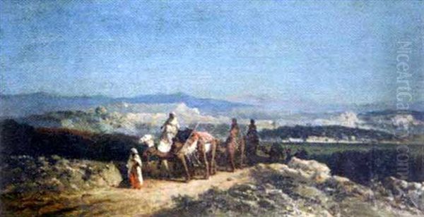 La Caravane Oil Painting by Charles Van Wijk