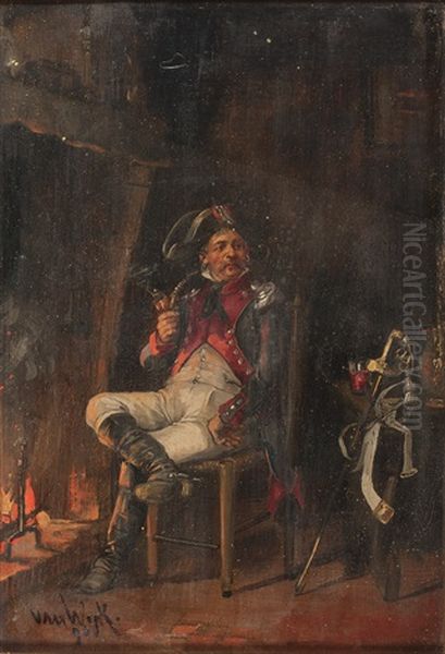 Gegenstucke. Napoleonischer Grenadier-unteroffizier Um 1810 Oil Painting by Henri Van Wijk