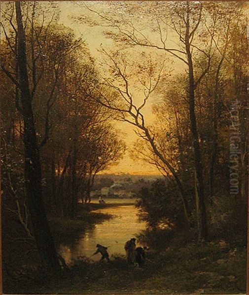 Geanimeerd Bosgezicht Oil Painting by Henri Van Wijk