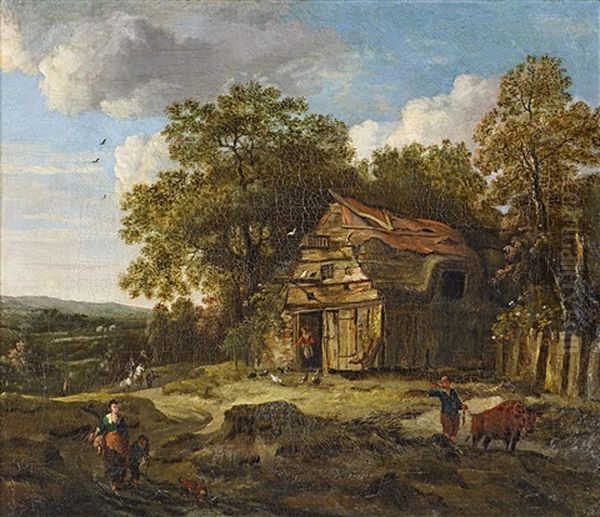 Kate In Waldiger Landschaft Mit Figurenstaffage Oil Painting by Jan Wijnants