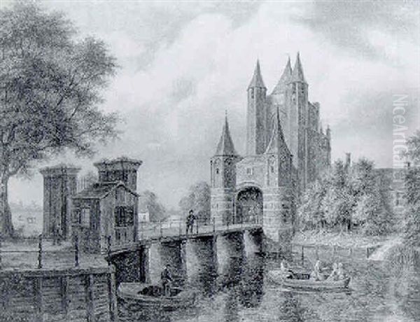 De Amsterdamse Poort Te Haarlem Oil Painting by Augustus Wijnantz