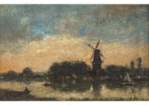 Landscape Oil Painting by Anthonie Jacobus van Wijngaerdt