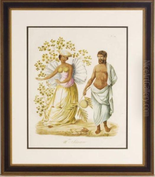 [ethnology Studies]: Twelve Plates Oil Painting by Joseph Brodtmann