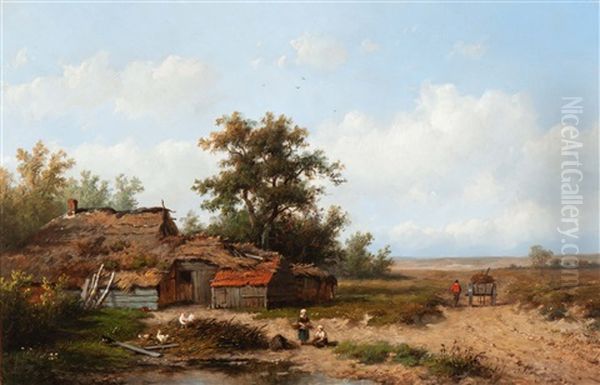 Wood Gathering Oil Painting by Anthonie Jacobus van Wijngaerdt